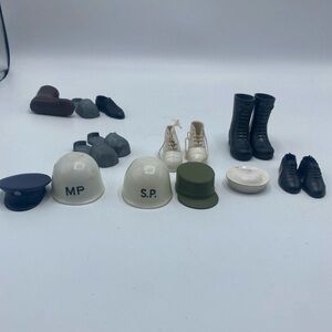 1964 GI Joe Deep Sea Diver Weight Shoes, Boots Military Hats Navy MP SP Army